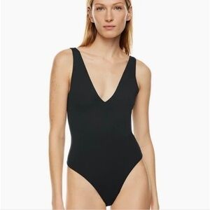 NEW‎ Wilfred black Jette Scuba bodysuit Thong Sleeveless Sz Lg